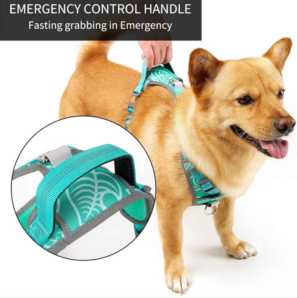 No Pull Dog Harness Adjustable Reflective Vest Soft Mesh Padded Metal Leash Hook